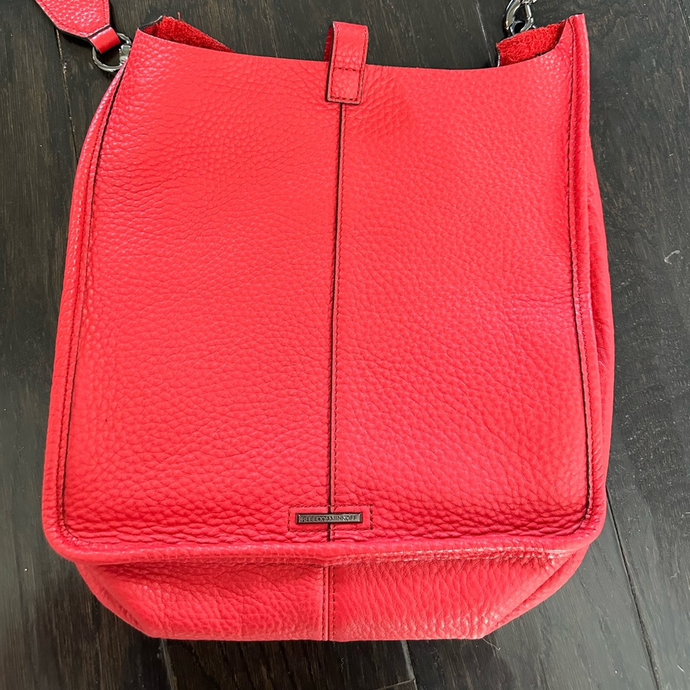 Rebecca Minkoff Unlined Feed Pebbled Leather Red - Picture 2 of 8
